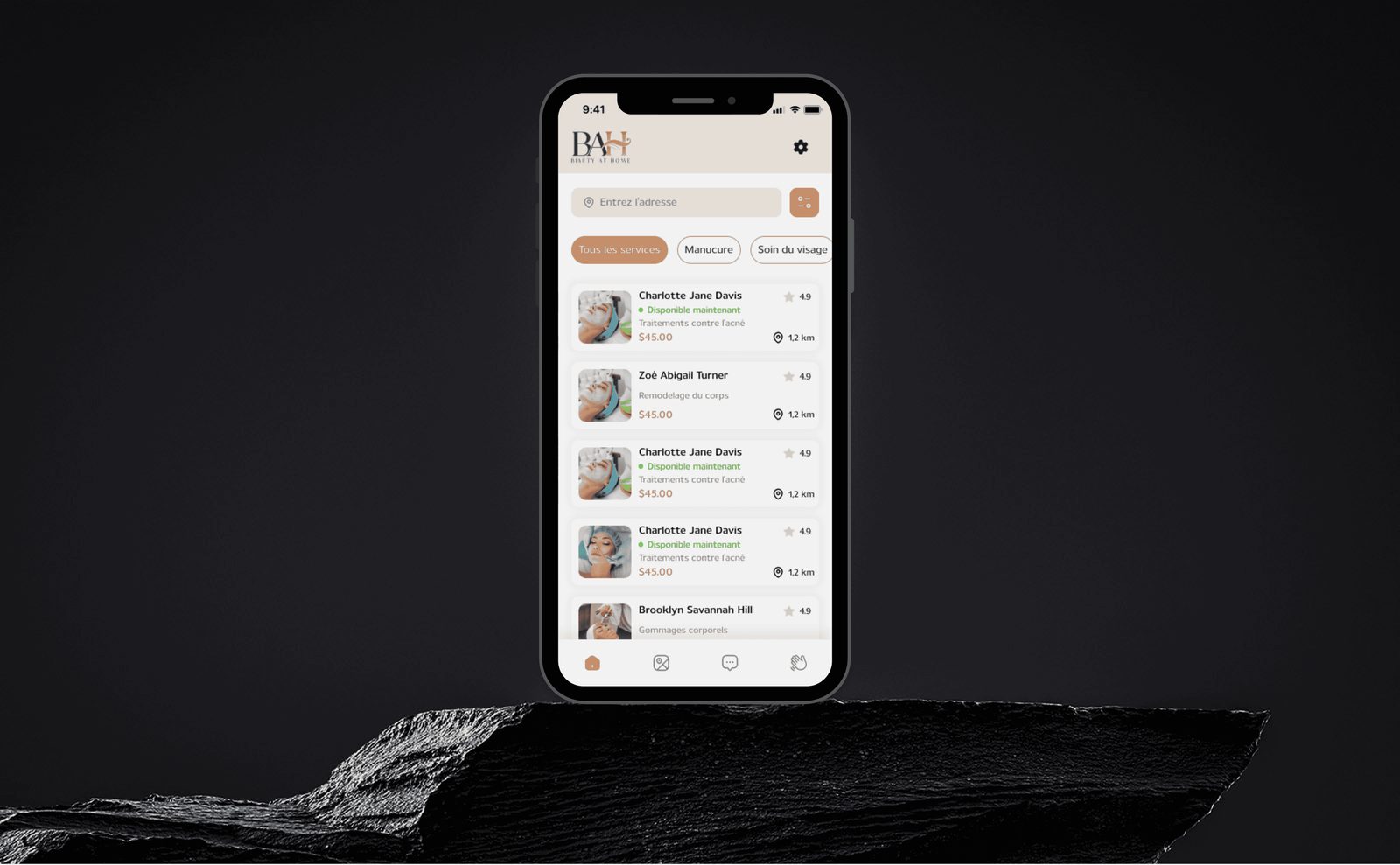BAH (Beauty At Home), application mobile de mise en relation beauté